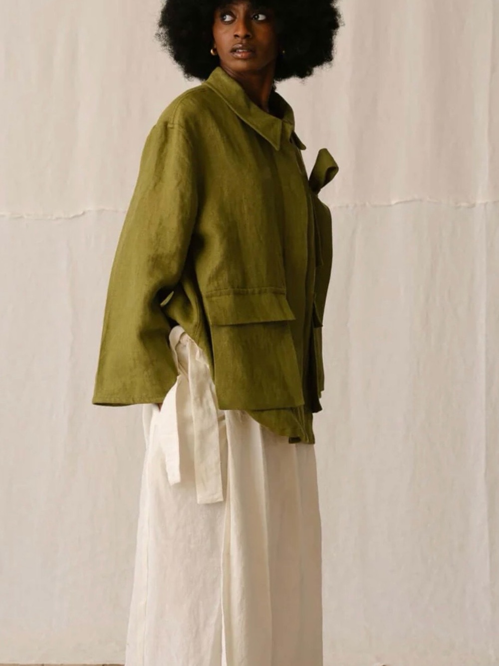 Kindred Of Ireland White Wrap Skirt 100% Linen Made In Ireland Small